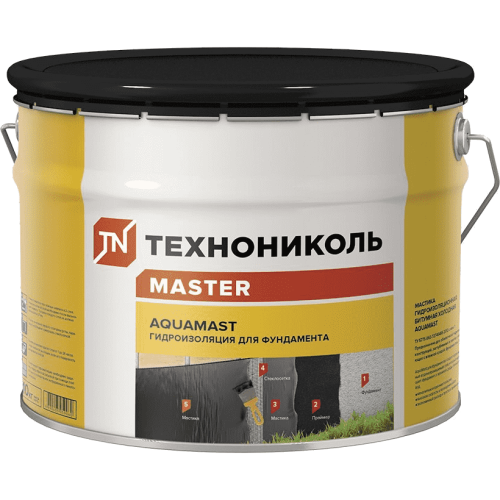 Мастика битумная Технониколь Aquamast 10 кг для фундамента