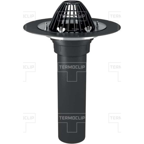 Кровельная воронка Termoclip c листвоуловителем и обжимным фланцем без нагревательного эл. ВФ 110x165 мм