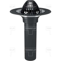 Кровельная воронка Termoclip с листоуловителем и обжимным фланцем без нагревательного эл. ВФ 110x450 мм